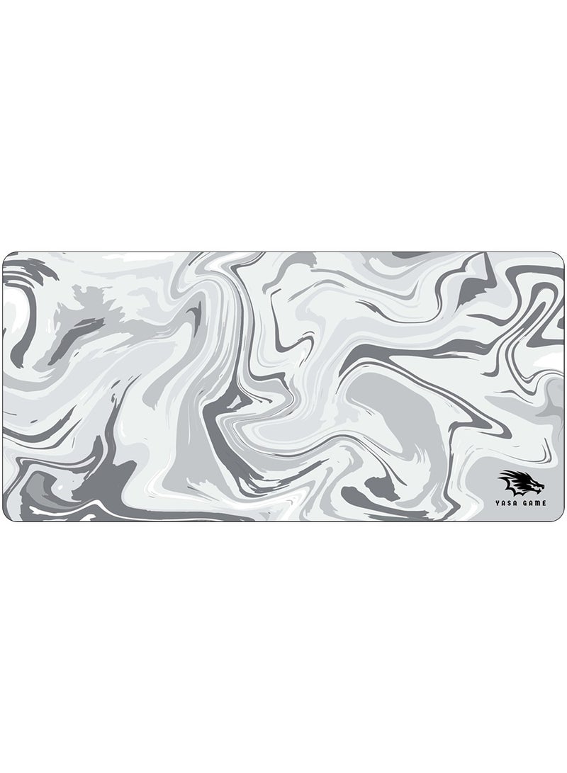 YASA GAME Extended Large Gaming Mouse Pad 100 X 50 cm XXL Full Desk Art style & Mousepad Non-Slip Rubber Base Big Keyboard Mat with Stitched Edges water resist for Gaming from Yasa ( Liqued White ) - Image 1