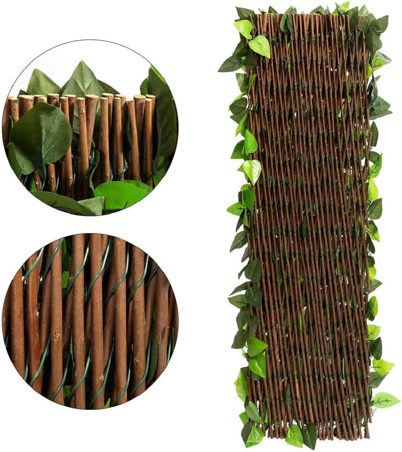 DOEWORKS Expandable Fence Privacy Screen for Balcony Patio Outdoor, 2PCS Faux Ivy Fencing Panel for Backdrop Garden Backyard Home Decorations - Image 4