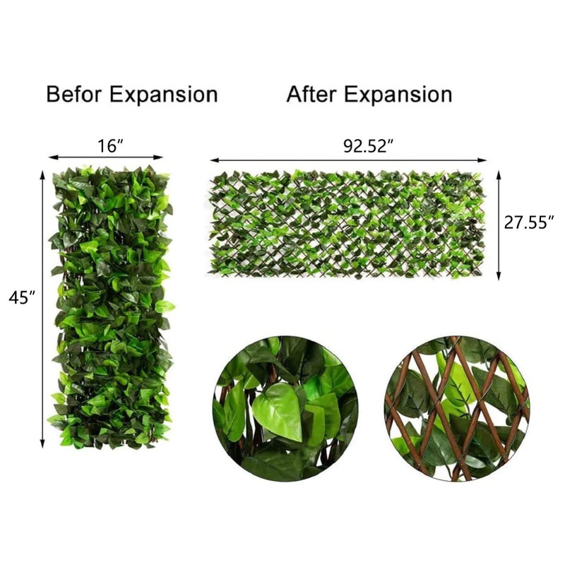 DOEWORKS Expandable Fence Privacy Screen for Balcony Patio Outdoor, 2PCS Faux Ivy Fencing Panel for Backdrop Garden Backyard Home Decorations - Image 2
