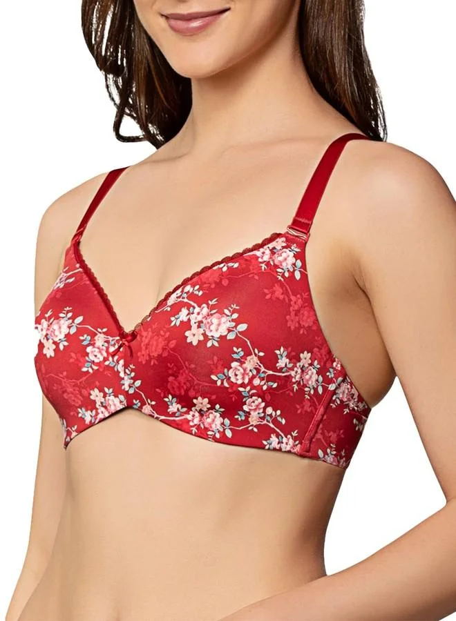 ترايامف Triumph Midnight Garden Padded Wireless Seamless T-Shirt Bra Red