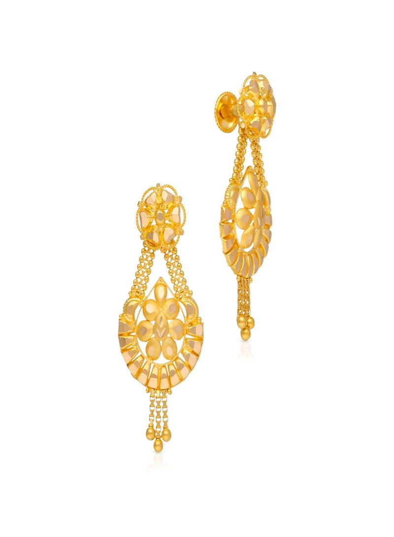 Malabar Gold and Diamonds أقراط نسائية بتصميم دائرية من الذهب عيار 22 قيراط 916 - Image 1