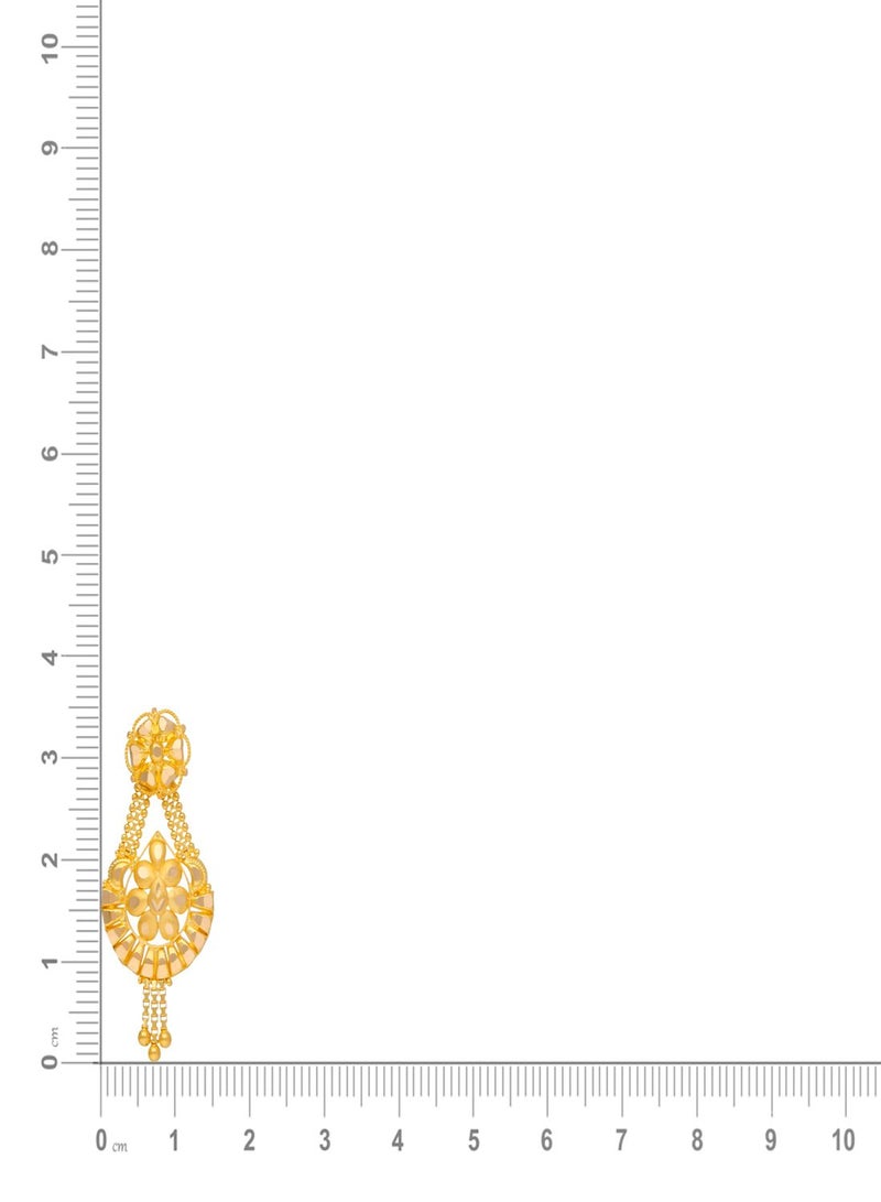 Malabar Gold and Diamonds أقراط نسائية بتصميم دائرية من الذهب عيار 22 قيراط 916 - Image 4