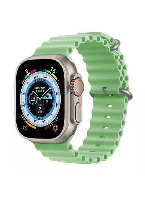 Ocean Silicon Band Watch Band Strap for Apple Watch Ultra 49mm/45mm/44mm/42mm Ocean Marine Green