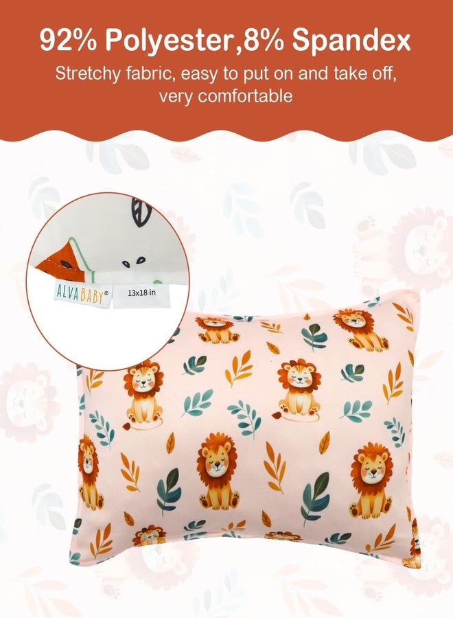 ALVABABY Toddler Pillowcases Stretchy Soft Kids Pillow Cover 2 Pack Fit 13"x 18" or 12"x16" Envelope for Girl Boy Sleepy Travel 2TPE30A - Image 3