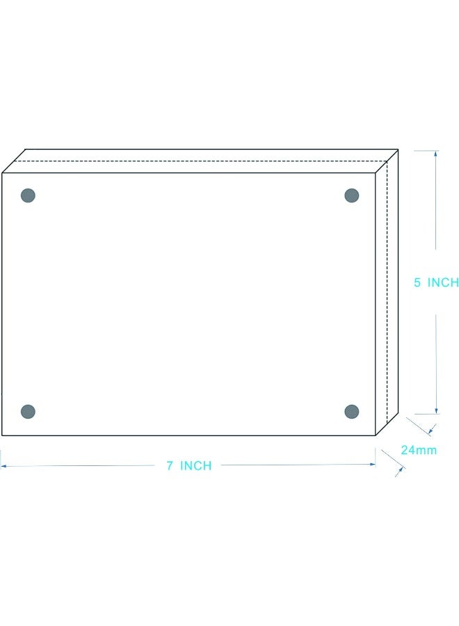 HESIN Acrylic Photo Frame 5 by 7 inch Double Sided Frameless Picture Frame Magnetic Acrylic Block Desktop Photo Display Holder with Gift Box Package Thickness 1212mm 5x7 - Image 2