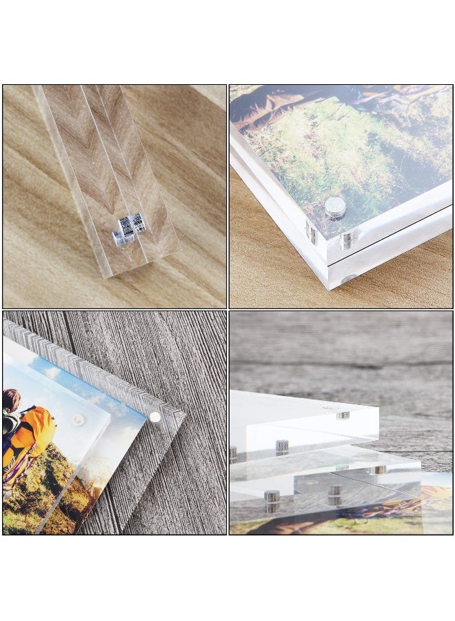HESIN Acrylic Photo Frame 5 by 7 inch Double Sided Frameless Picture Frame Magnetic Acrylic Block Desktop Photo Display Holder with Gift Box Package Thickness 1212mm 5x7 - Image 5