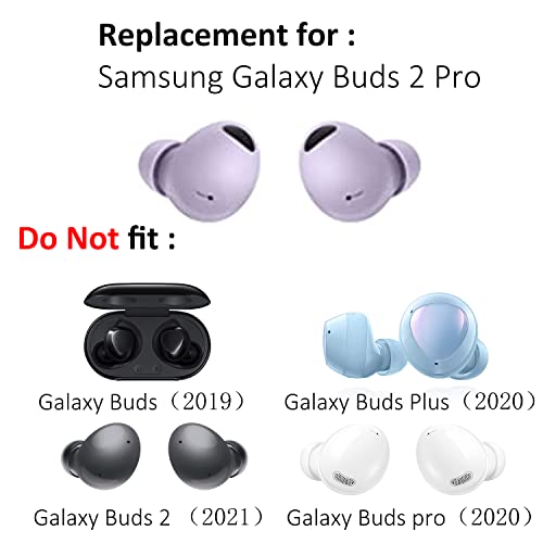 luakesa Replacement Earbuds Tips Silicone Eartips for Samsung Galaxy Buds 2 Pro Headphones Fit in Case Buds Tips,6 Pairs (Graphite) - Image 2