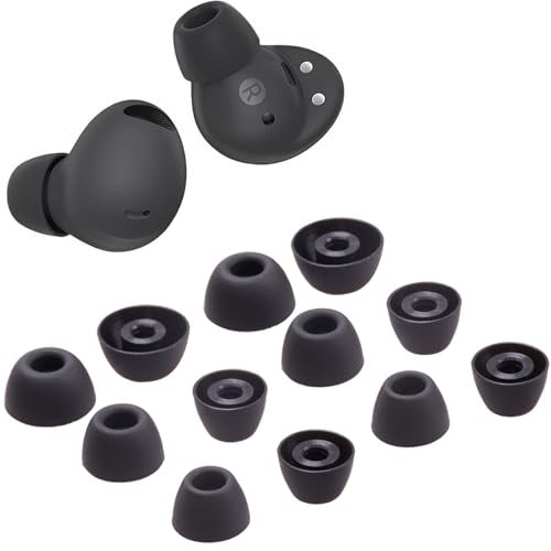 luakesa Replacement Earbuds Tips Silicone Eartips for Samsung Galaxy Buds 2 Pro Headphones Fit in Case Buds Tips,6 Pairs (Graphite) - Image 1