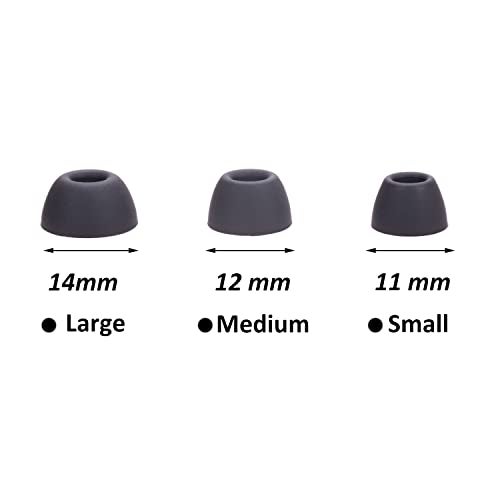 luakesa Replacement Earbuds Tips Silicone Eartips for Samsung Galaxy Buds 2 Pro Headphones Fit in Case Buds Tips,6 Pairs (Graphite) - Image 3