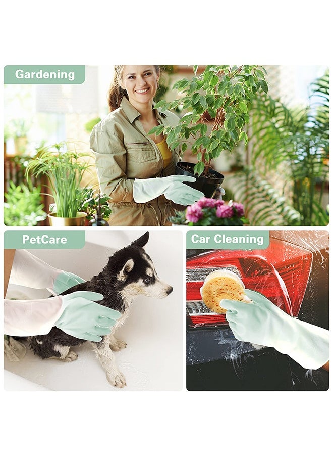 Generic Rubber Cleaning Gloves for Household ，Reusable Dishwashing Gloves for Kitchen, Flexible Long-lasting & Waterproof (Green)  - Image 4