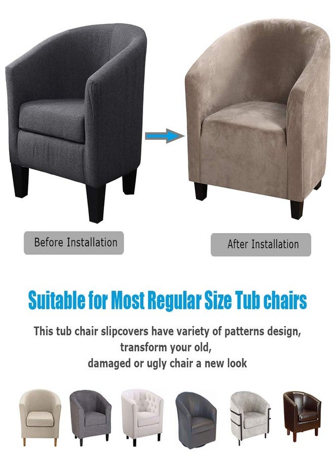 MIFXIN Tub Chair Slipcover Velvet High Stretch Club Chair Cover Spandex Elastic Armchair Couch Cover Sofa Furniture Protector for Living Room Hotel Bar Counter (Camel) - Image 4