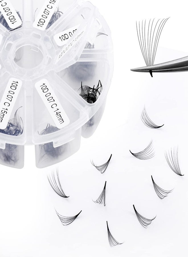 WENDY LASHES Volume Lash Extensions 10D Premade Fans Eyelash Extensions 500 PCS 0.07mm 13-20mm Mixed C/D Curl Short Stem Premade Volume Eyelash Extensions Pointed Base Fans(500PCS-10D-0.07-C, 13-20mm Mixed Tray) - Image 1