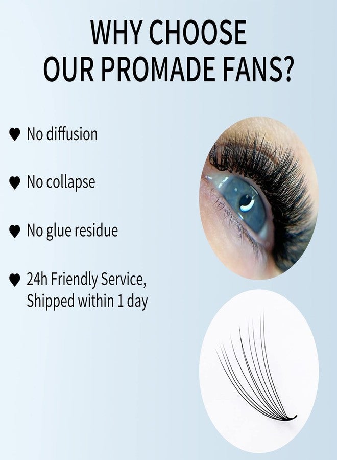 WENDY LASHES Volume Lash Extensions 10D Premade Fans Eyelash Extensions 500 PCS 0.07mm 13-20mm Mixed C/D Curl Short Stem Premade Volume Eyelash Extensions Pointed Base Fans(500PCS-10D-0.07-C, 13-20mm Mixed Tray) - Image 5