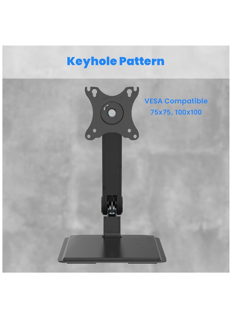 Generic - Monitor Mount for Touch Screen, 17-32 Inch, up to 8 kg Screens, VESA 75 and 100, 360° Rotation, Height Adjustable, Tilt, Black - Image 1