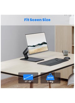 Generic Monitor Mount for Touch Screen, 17-32 Inch, up to 8 kg Screens, VESA 75 and 100, 360° Rotation, Height Adjustable, Tilt, Black  - Image 3