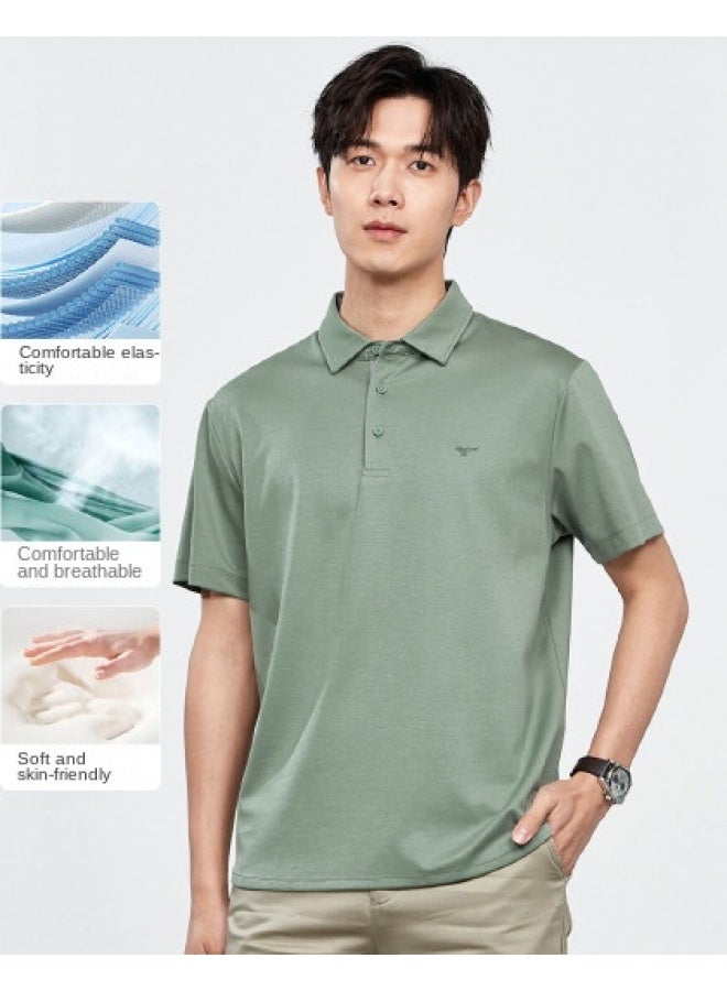 Septwolves Comfortable And Breathable】summer Casual Breathable Solid Color Cool-feel Short Sleeve Polo Shirt - Image 1
