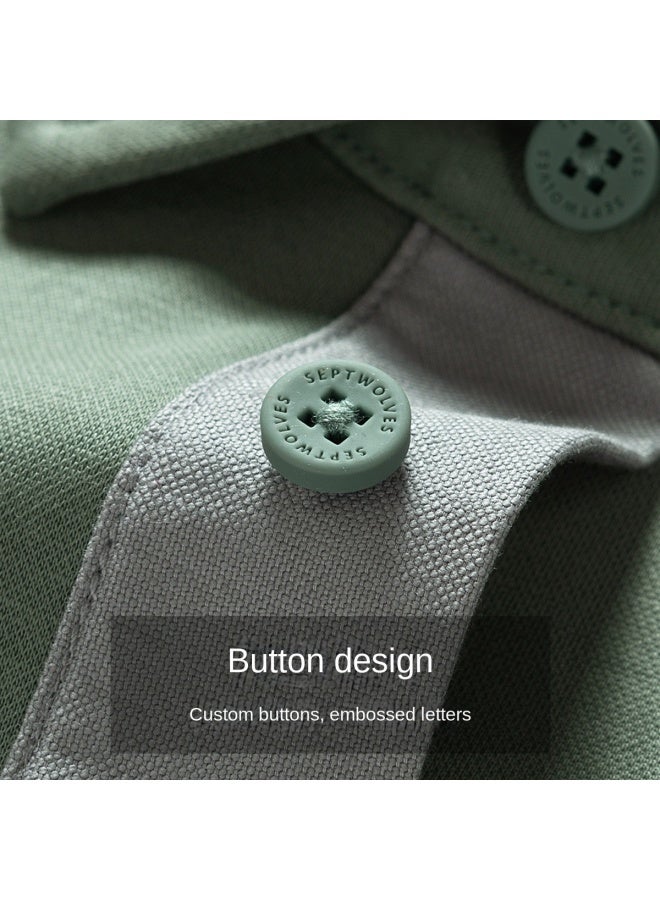 Septwolves Comfortable And Breathable】summer Casual Breathable Solid Color Cool-feel Short Sleeve Polo Shirt - Image 5