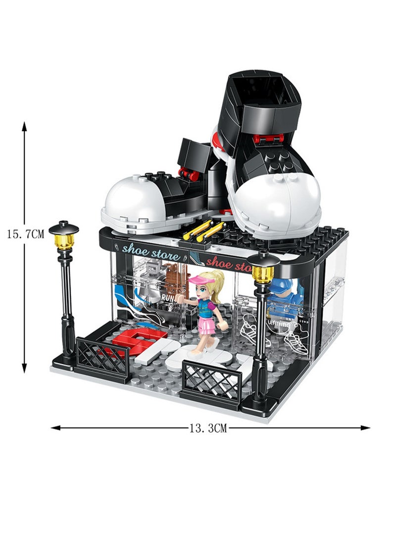 Shoe Store 275pcs Model Set Building Blocks Creative Diy Simulation Collection Building Assembly Toys Children'S Gifts Home Decoration  - Image 2