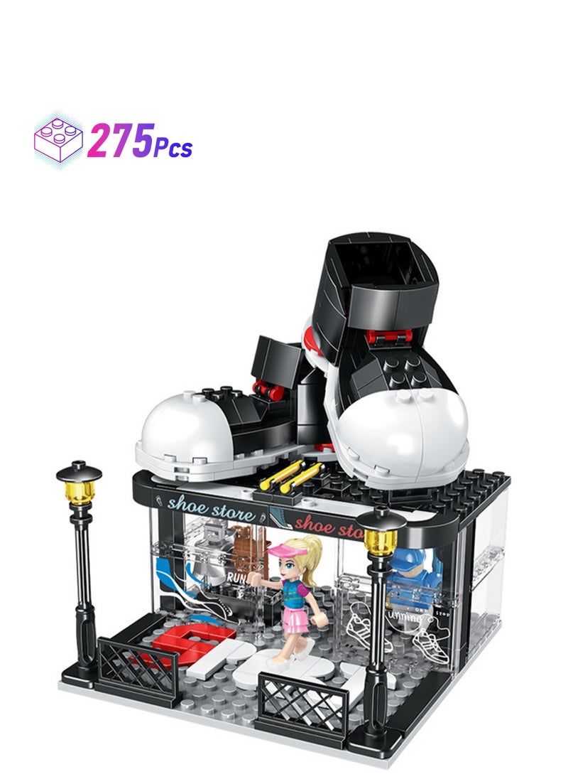 Shoe Store 275pcs Model Set Building Blocks Creative Diy Simulation Collection Building Assembly Toys Children'S Gifts Home Decoration  - Image 1