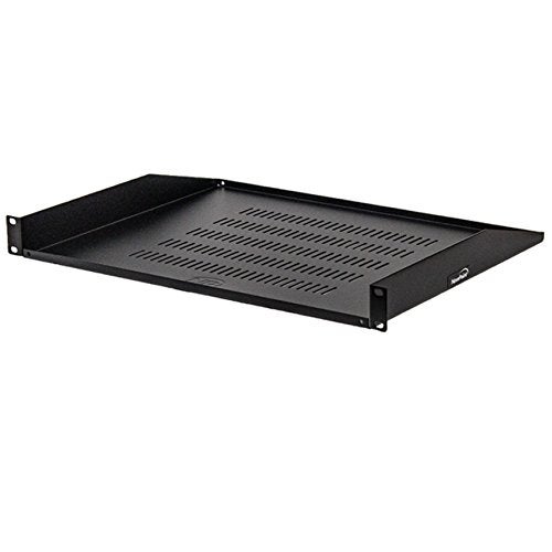 NavePoint Cantilever Server Shelf Vented Shelves Rack Mount 19 Inch 1U Black 14 Inches (350mm) deep - Image 1