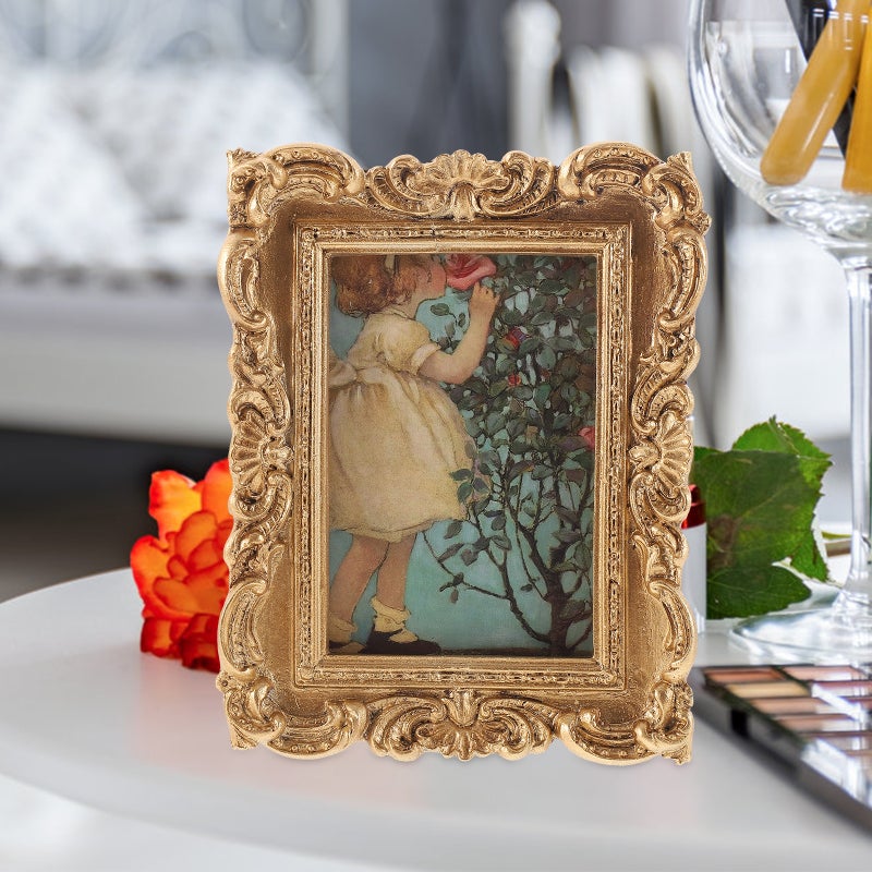 Vintage Picture Frame Antique Photo Frame Tabletop Display Picture Holder Home Ornament - Image 3