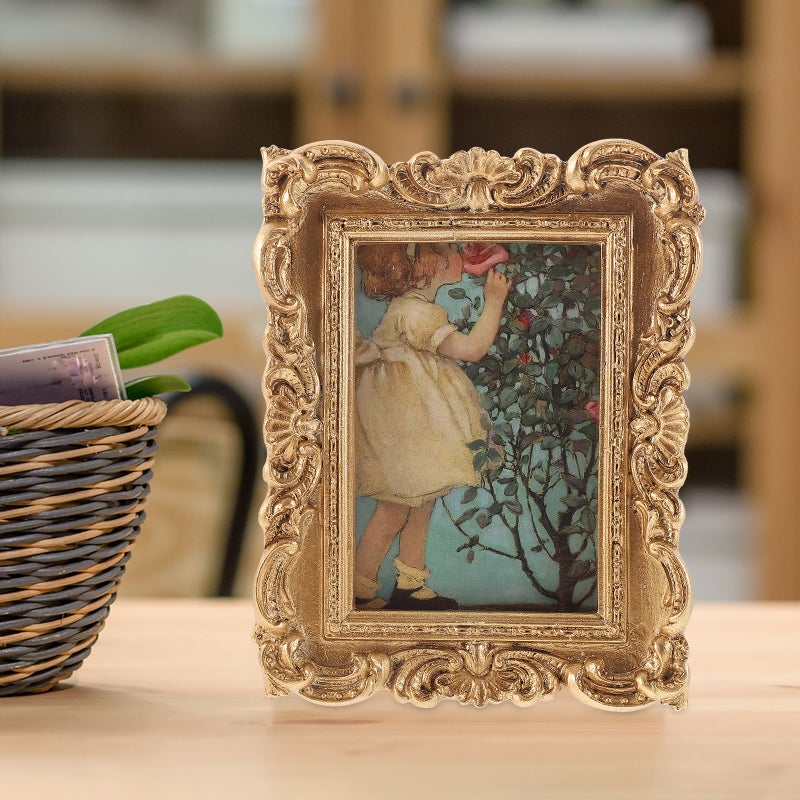Vintage Picture Frame Antique Photo Frame Tabletop Display Picture Holder Home Ornament - Image 5