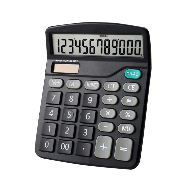 Desk Calculator 12-Digit Large LCD Display Tiltable Viewing Angle - Durable Anti-Slip Plastic Scientific Calculator for Home Office School Business - Image 1