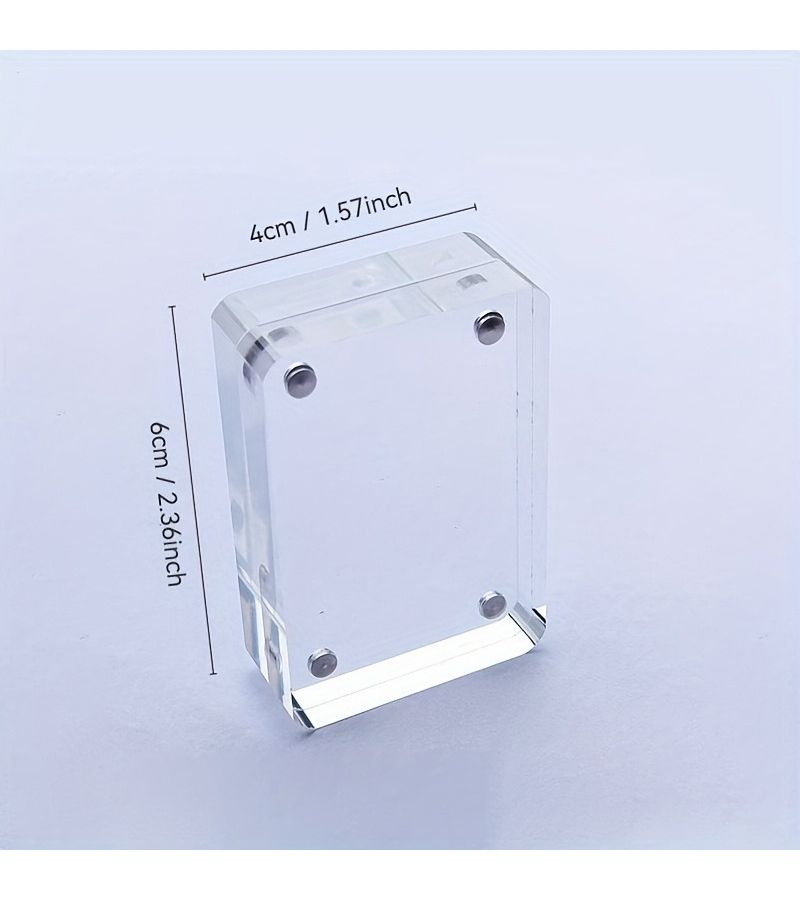 12 Pieces Transparent Rectangular Acrylic Photo Frame 2 36 Inches By 1 57 Inches High End Magnetic Photo Clip Suitable For Desktop Decoration - Image 3