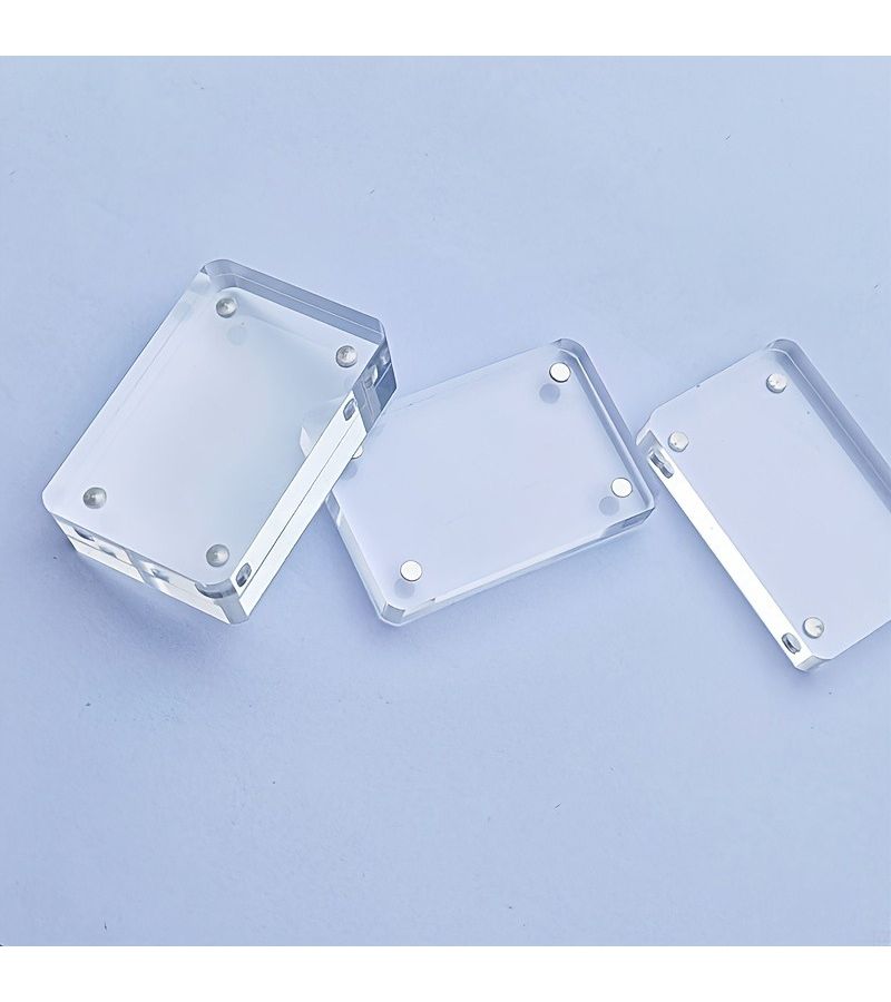 12 Pieces Transparent Rectangular Acrylic Photo Frame 2 36 Inches By 1 57 Inches High End Magnetic Photo Clip Suitable For Desktop Decoration - Image 5