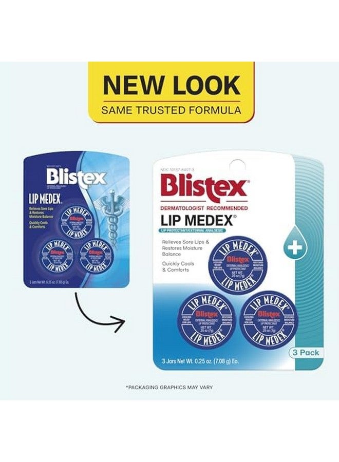 Blistex Lip Medex, 0.25 Ounce, 3 Count, Medicated Relief with Immediate Cooling, Soothes and Protects, Advanced Hydration, Restores Healthy Moisture Balance to Lips - Image 4