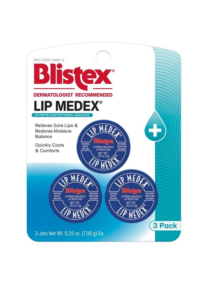 Blistex Lip Medex, 0.25 Ounce, 3 Count, Medicated Relief with Immediate Cooling, Soothes and Protects, Advanced Hydration, Restores Healthy Moisture Balance to Lips - Image 1