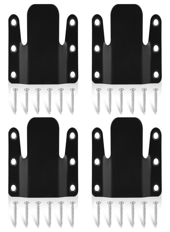 PEASUG Sectional Couch Connectors, Modular Couch Connectors to Make Sectional Stay, Couch Clips for Sectionals, 4 Pcs Furniture Connectors with Screws for Sofa, Recliner, Black - Image 1