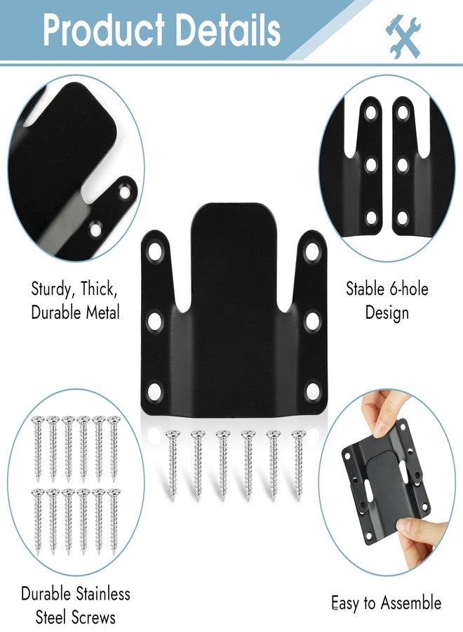 PEASUG Sectional Couch Connectors, Modular Couch Connectors to Make Sectional Stay, Couch Clips for Sectionals, 4 Pcs Furniture Connectors with Screws for Sofa, Recliner, Black - Image 3