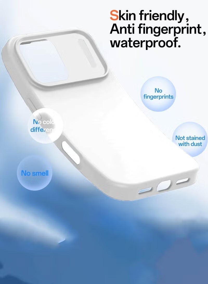زوم غطاء سيليكون سائل ناعم لهاتف Apple iPhone 17 Pro Max 5G (2025) - غطاء واقٍ كامل الجسم مقاوم للصدمات وذو ملاءمة رفيعة مع بطانة من الألياف الدقيقة المضادة للخدش ولمسة نهائية ناعمة غير لامعة - أبيض (MCRPSN) - Image 3