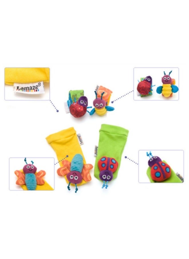 Lamaze Infant Socks and Wrist Rattles Toy Set 4 Pieces Baby Gift Everyday Wear for Newborn Toddlers - Image 3