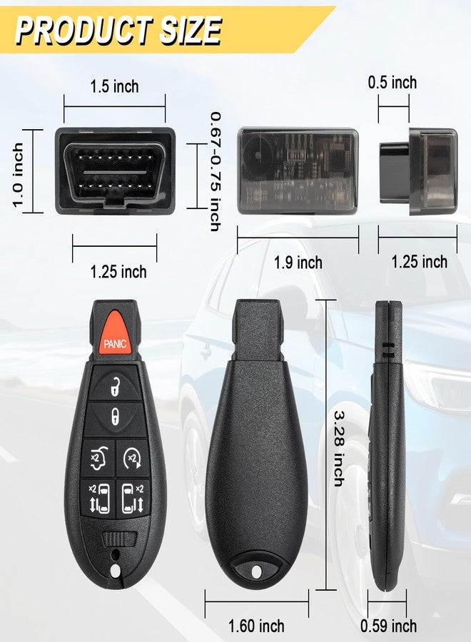 Vurkcy Key Fob Replacement for Chrysler Town and Country Dodge Grand Caravan 2008-2018 Car Keyless Entry Remote Control M3N5WY783X IYZ-C01C - Image 4