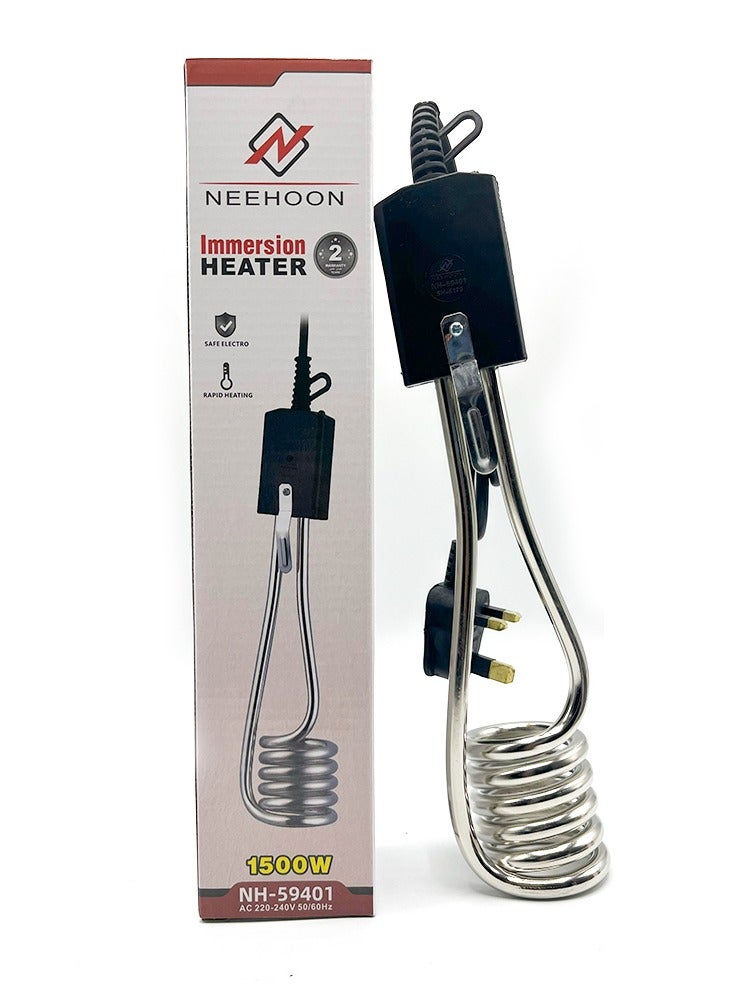 NEEHOON Immersion Boiler Tea, Coffee, and Water Heater with Stainless Steel Guard - 1500W Fast Heating Element, Compact and Portable Electric Immersion Heater for Home, Office, and Travel Use - Image 4