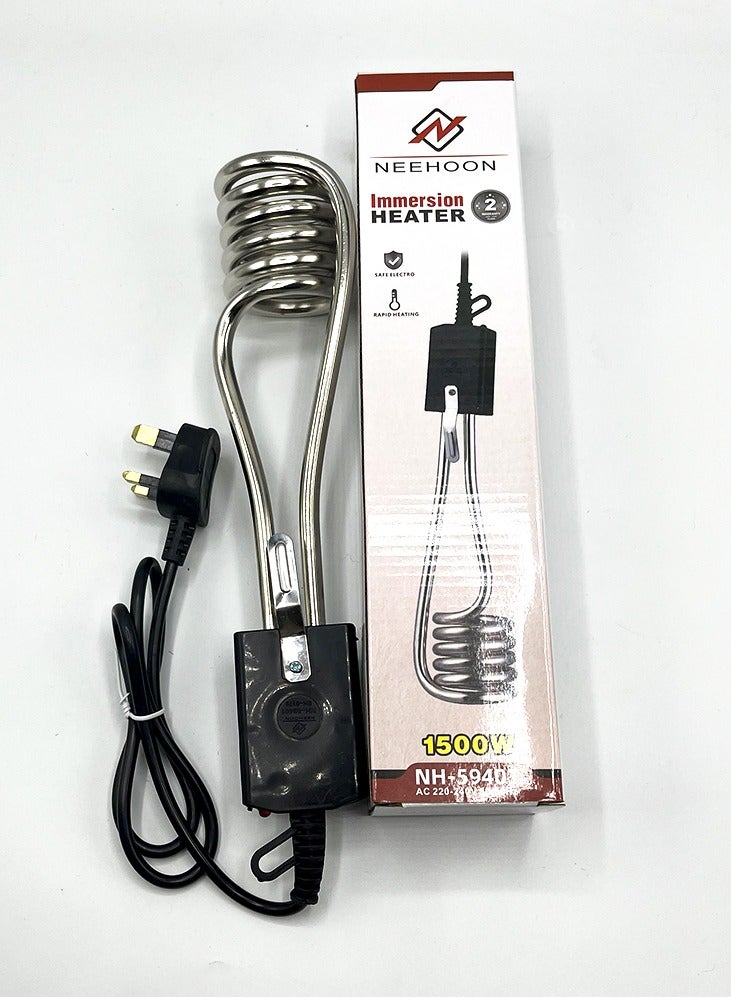 NEEHOON Immersion Boiler Tea, Coffee, and Water Heater with Stainless Steel Guard - 1500W Fast Heating Element, Compact and Portable Electric Immersion Heater for Home, Office, and Travel Use - Image 5