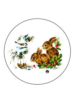 Rabbits Printed Mouse Pad Multicolour
