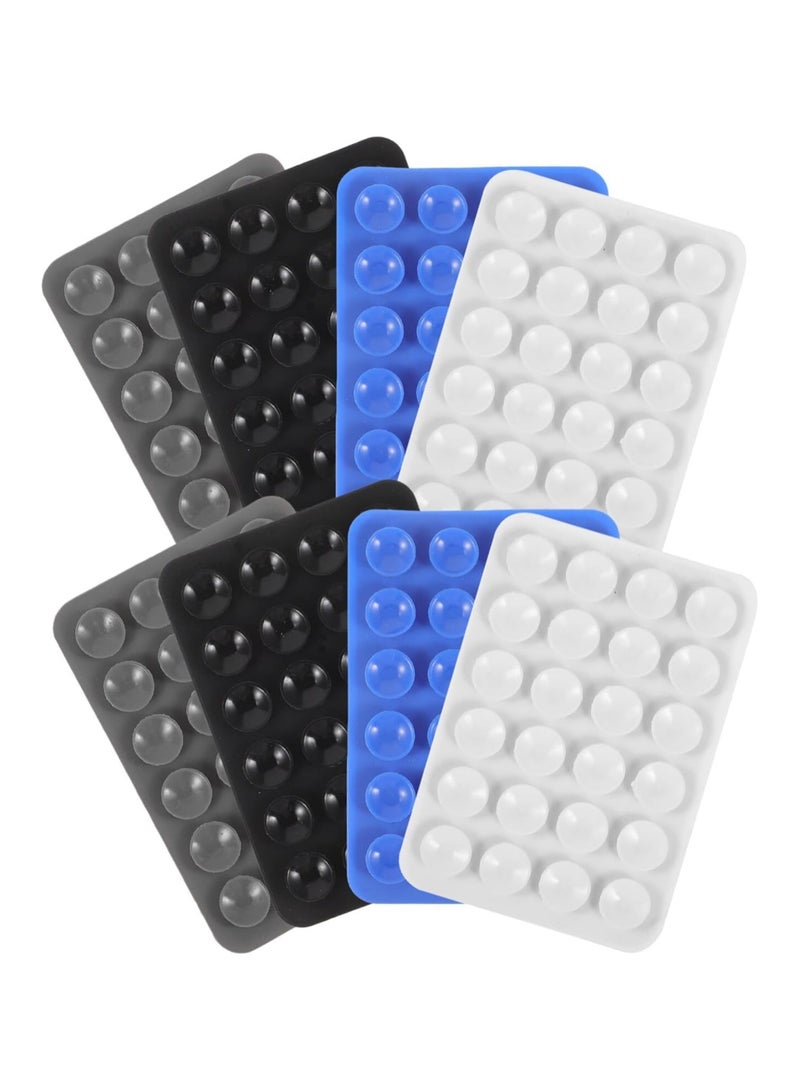 8 Pcs 4 Color Adhesive Silicone Suction Phone Case, Multipurpose Non Slip Phone Suction Cup, Universal Phone Sticky Grip, Suitable for Mirror Bathroom Home Kitchen  - Image 1