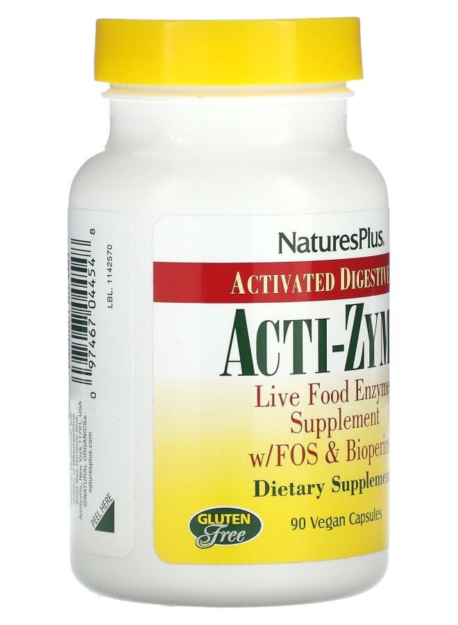 NaturesPlus Acti-Zyme Activated Digested Aid 90 Vegan Capsules - Image 2