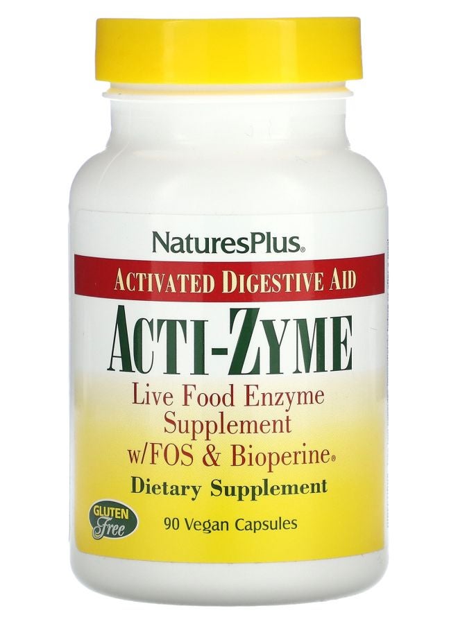 NaturesPlus Acti-Zyme Activated Digested Aid 90 Vegan Capsules - Image 1