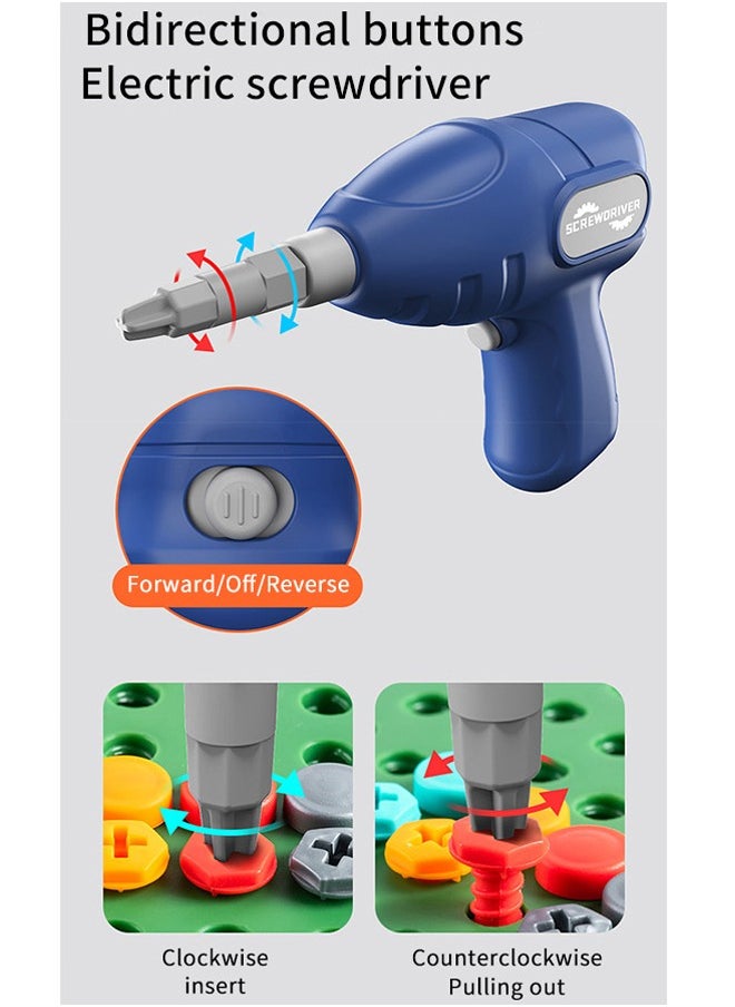 Design Puzzle Constructions Toys Electric Drill Creative Screwdriver Building Take Apart Blocks Educational Set With Storage Box For Kids Girls Boys(450 Pcs)  - Image 5