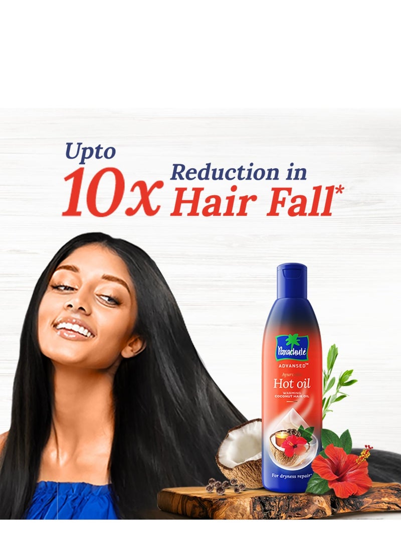Parachute Parachute Advansed Ayurvedic Hot Oil| Warming Coconut Hair Oil with 5 Ayurvedic Ingredients| Fights Frizzy & Dry Hair | Nourishes & Promotes Hair Growth | Anti-Dandruff|10.1 fl.oz.  - Image 3