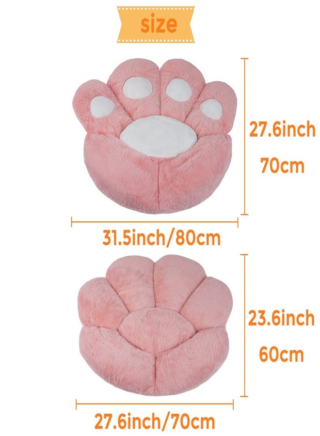 ELFJOY Cat Paw Cushion Comfy Plush Chair Cushions for Office Computer Gaming Chairs Soft Cute Floor Pillow for Dining Room Bedroom Decor (27.6" x 31.5" Pink) - Image 2