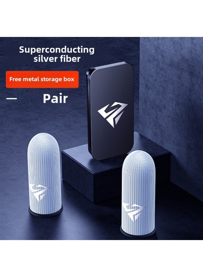 Luxury Posture Chicken Game Finger Coat Glass Silver Fiber Ice Silk Game Gloves E-Sports Breathable Non-Slip Sweat-Proof Hand Swim Finger Coat-Product Color:1 Pair  Does Not Come Out Of Domestic E-commerce  - Image 1