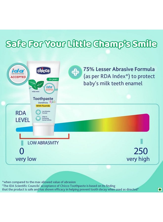 شيكو معجون أسنان للأطفال (6 سنوات فما فوق)، بنكهة النعناع الخفيفة، 70 جرام | يحتوي على الفلورايد لإزالة البلاك، ويساعد على منع تسوس الأسنان - Image 2