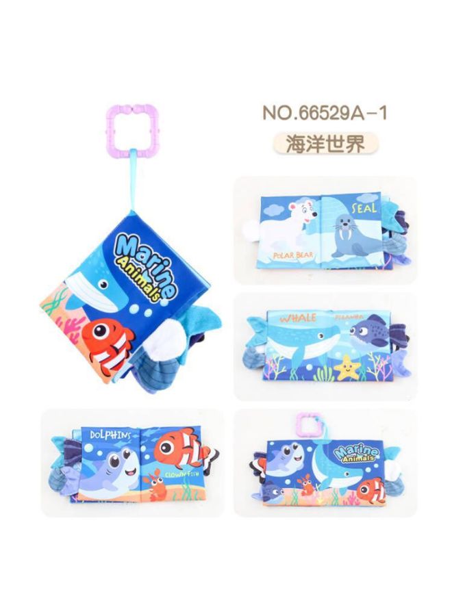 Tiibaby Baby Early Education Cognition Baby Cloth Book Toy Ring Paper Can't Tear Jungle Marine Animal Stereo English Palm Book - Image 1
