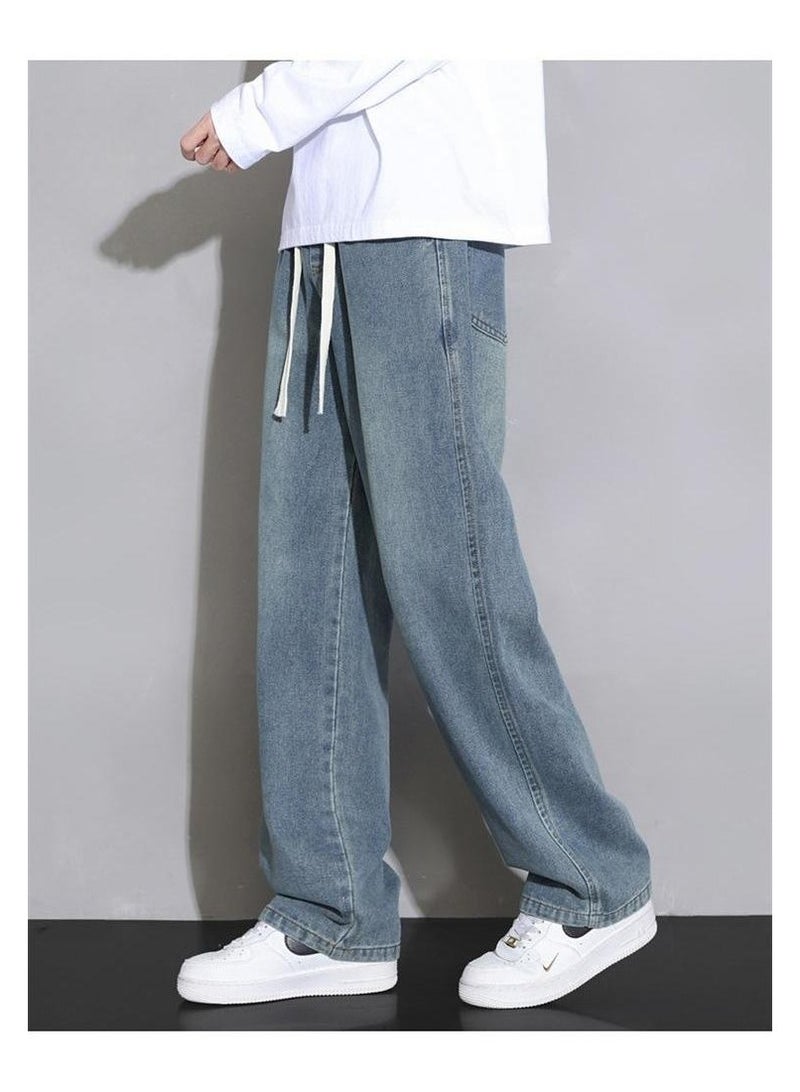 Fashionable Men's Loose Straight Leg Jeans, Wide Leg Casual Pants  - Image 1
