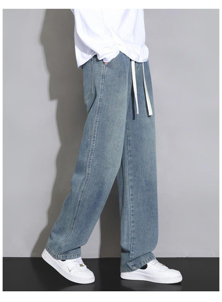 Fashionable Men's Loose Straight Leg Jeans, Wide Leg Casual Pants  - Image 2